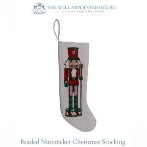 The Well Appointed House Beaded Nutcracker Christmas Stocking!  NWOT!